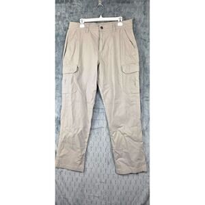 Ocean Coast Men's Khaki Cargo Pants Straight Leg Stretch Size 34 X 30